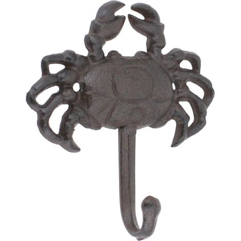 Percha de pared con forma de cangrejo de hierro fundido 15 cm (1/5)