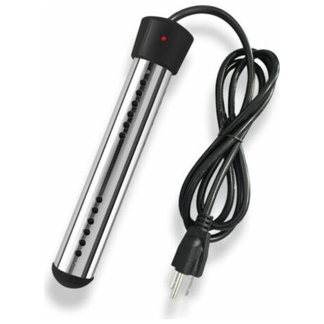 Chauffe-eau électrique 2500W avec tension par immersion, chauffe-eau de piscine, chauffe-eau portable, adapté pour étangs, seaux noir (1/4)