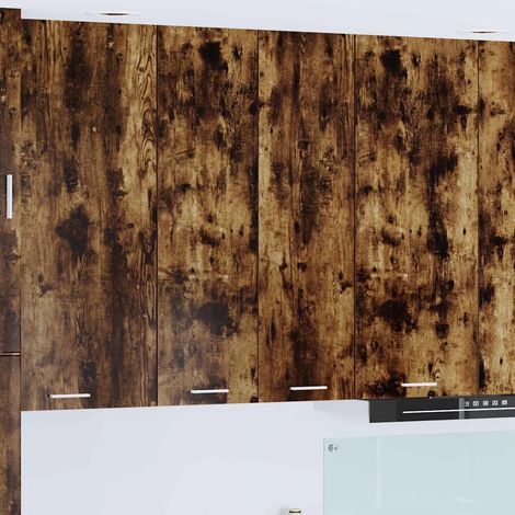 Armadio pensile moderno da cucina 60 x 31 x 100 cm grande spazio di archiviazione stile contemporaneo in legno multistrato rovere fumo 020053397