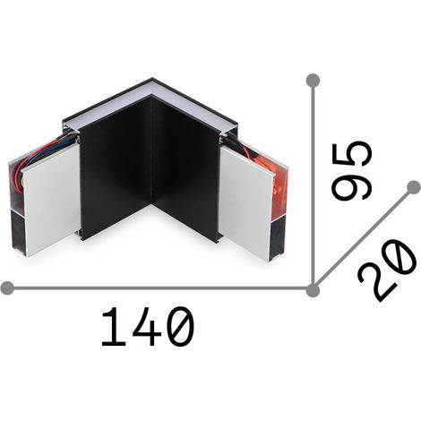 Lampada Angolare Corner Alluminio Bianco Led 4W 4000K Luce Naturale (1/2)