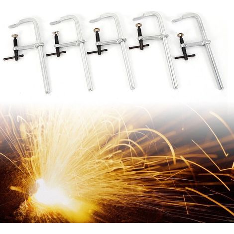 Fixations de soudage de type F, ensemble de 5 fixations en acier forgé robuste, pression de serrage 500 lb (1/5)