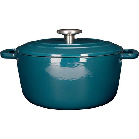 Cocotte avec couvercle - COSY & TRENDY - FONTESTIC - Fonte émaillée- Ø24 cm - 4,6 L - Tous feux dont induction - Bleu (1/4)