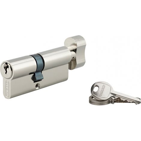 Cilindro SA con pomolo 40 x 30 mm, nichelato, 3 chiavi – THIRARD