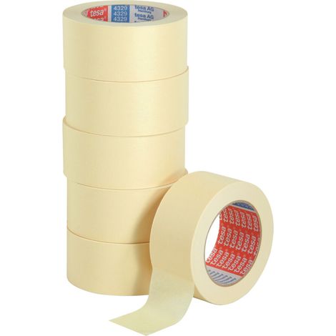 tesakrepp 4329 Papierabdeckband-Set 50 m × 50 mm hellbeige leicht gekreppt 6 Stk (1/2)
