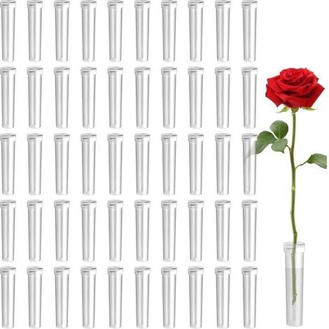 100 Tubes à Eau pour Fleurs en Plastique Réutilisables avec Bouchon en Silicone 10 ml - HUAHAODA (1/5)