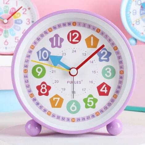 Réveil Enfant Garçon Fille,Reveil Enfant Analogique,Silencieux sans tic-tac Réveil,Petit Réveil à Quartz De Voyage Léger,avec Snooze Et Lumière,à Piles,Réveil de Chevet pour Enfants (1/4)