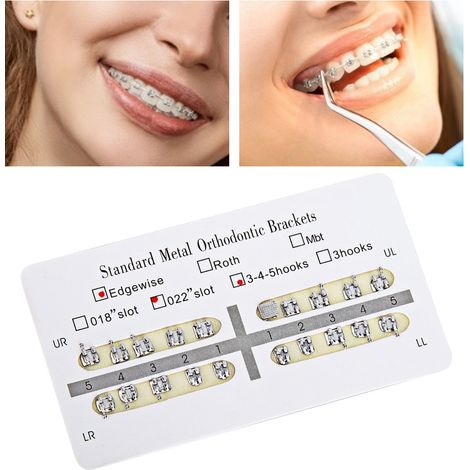 10 Packs de Brackets Orthodontiques en Métal pour Traitement Dentaire, 022slot345hooks (Edgewise) (1/5)