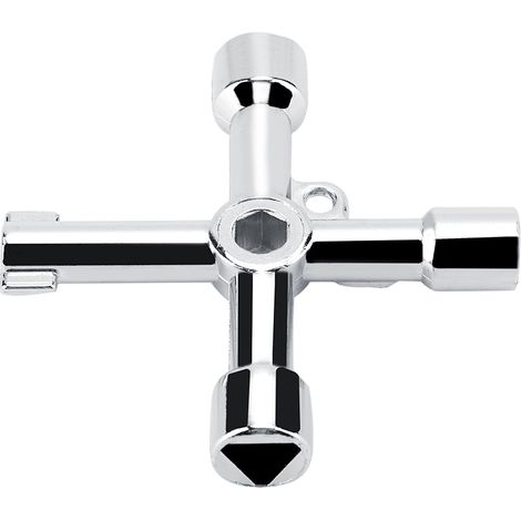 Clé triangulaire multifonction à trou transversal pour armoire électrique et ascenseur, outil de dépannage (1/5)