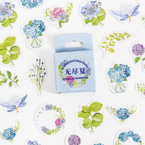 Lot de 46 autocollants plantes thème été, adhésifs polyvalents mignons, excellente adhérence, pour carnet journal lettre DIY (1/5)