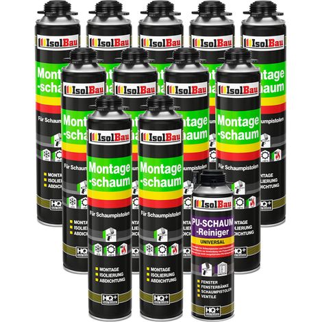 IsolBau Pistol Mounting Foam B2 Montageschaum 11 x 750 ml 1 x Cleaner (1/5)