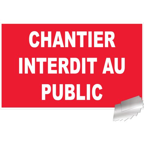 Panneau Chantier interdit au public - Alu 330x200mm - 4010694 (1/2)
