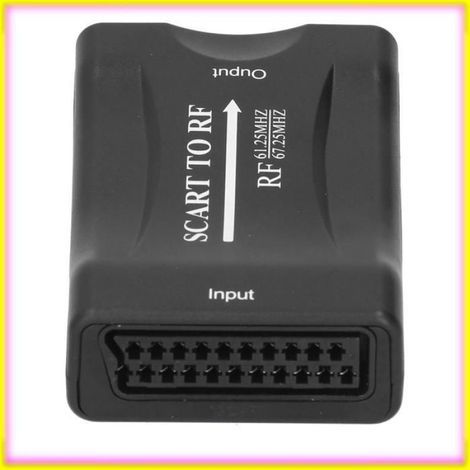 Convertitore video da SCART a RF Keenso, adattatore da SCART a RF con uscita 61,25 MHz/67,25 MHz per sale video. (1/5)