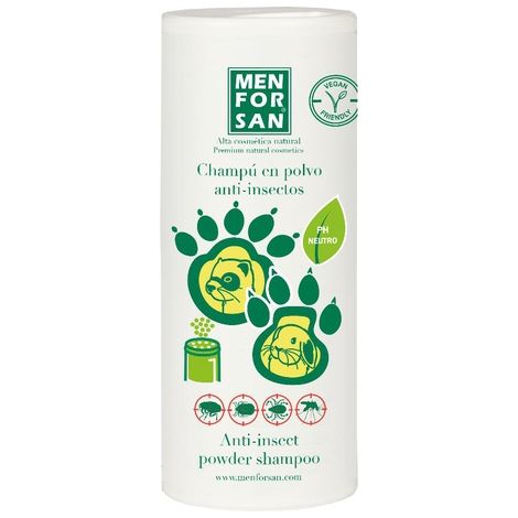 Champú en polvo MENFORSAN 250g para perros, gatos, roedores y
