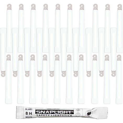 Cyalume Bastone Luminoso SnapLight Glow Sticks 15 cm - Light Sticks molto luminoso con durata di 8 ore - Bianco (Sacchetto da 30) (1/5)