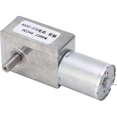 Moteur à engrenage à vis sans fin 4632 370, double arbre en aluminium et laiton, mini moteur turbo pour ventilateur électrique, 24V CC, 23 tr/min (1/5)