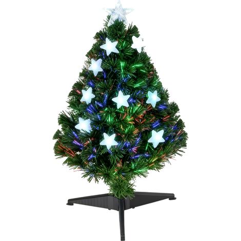 Vendredi noir Sapin de Noël artificiel 90 cm fibre optique 12 LED, version pratique (1/5)