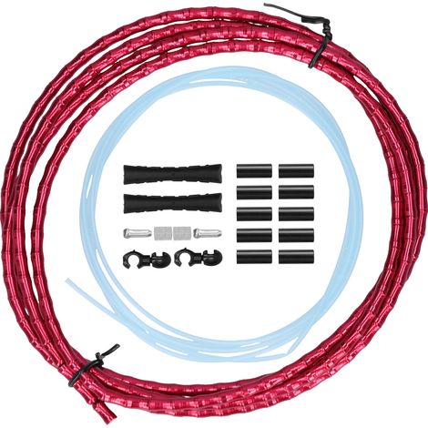 Convient pour le kit de gaine de câble de frein de VTT de 1,8 m, gaine de câble de dérailleur en alliage d'aluminium, rouge. (1/5)