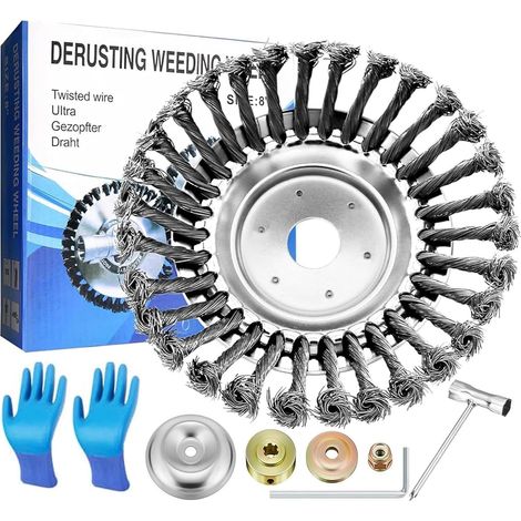 8 inch Wire Brush Cutter Weed Brush for Strimmer Diameter 25.4 mm for Wild Herbs for Efficient De-foaming
