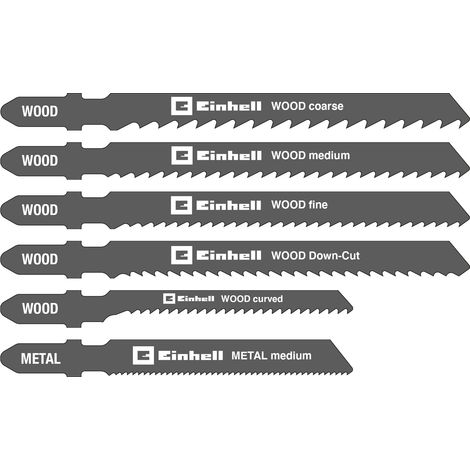 Original Einhell 10-tlg. Stichsägeblatt-Set (Stichsägen-Zubehör, T-Schaft, für Holz und Metall, inkl. Aufbewahrungsbox)