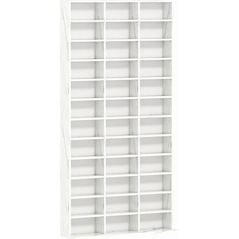 CD Storage Unit with Adjustable Shelves, 102 x 195 cm, Marble Effect