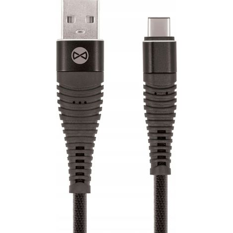 Cavo USB-C Forever Shark da 1,0 m, 2A, nero. (1/4)
