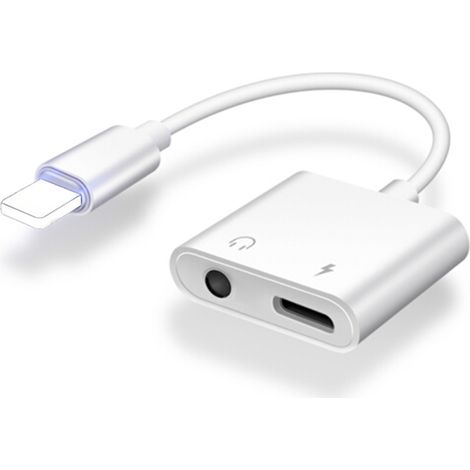 adaptateur pour casque iPhone 2-en-1 Lightning vers prise jack 3,5 mm (1/5)
