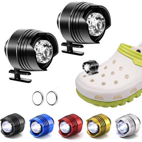 Lot de 2 lampes frontales pour Crocs, lampes Crocs pour chaussures, lampes étanches à clipser sur sabots, pour promenades avec chien, camping