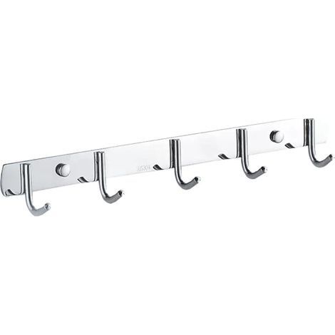 Lntyq Porte-manteau mural en acier inoxydable robuste en métal pour vêtements, cintre moderne pour chapeaux, crochets simples pour serviettes, sacs à main, peignoirs, vestiaire, salle de bain, entrée (1/5)