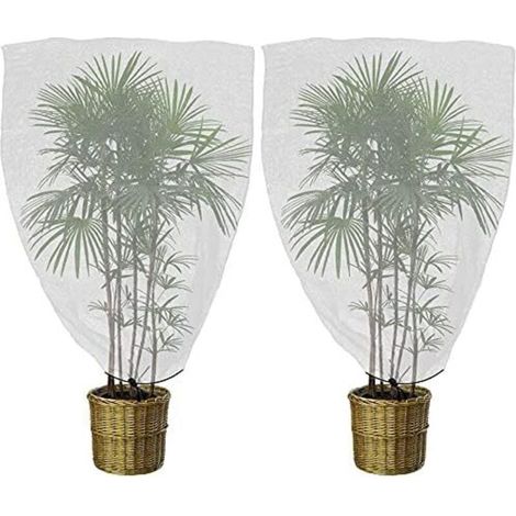 Filet pour arbres fruitiers, filet anti-insectes, filet de protection des plantes 2pcs avec cordon de serrage, filet de jardin (1 x 1,5 m/maille 0,8 mm), blanc (1/5)