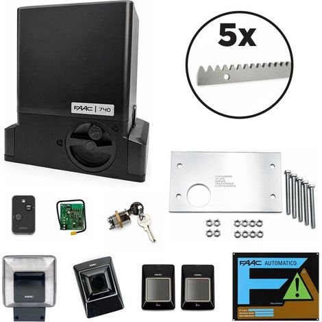 FAAC 740 DELTA 2 KIT 500kg con 5mt Cremagliera Zincata Automazione Cancello Scorrevole