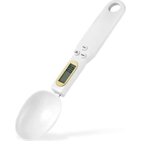 ALLIANDISSpoon Scale, Measuring Spoon, Portable Electronic Scale, Food Scale, LCD Display, Mini Digital Scale, 500g/0.1g, Essential Tools (White) (1/5)