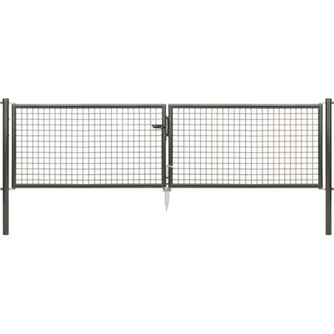 ALBERTS Wellengitter-Doppeltor, zinkp.anth.met.Kst.b., B Mitte-Mitte Pf.2988mmH750mm (1/5)