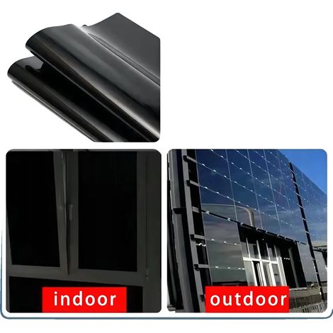 Lámina para ventanas, bloqueo térmico, protección UV, negro opaco, 40x500cm (1/2)