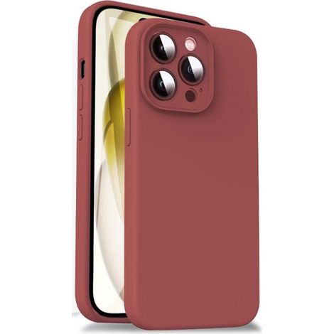 Set aus Silikonhülle für Apple iPhone 13 Pro Max, Farbe: Staubrot + Glas (1/5)