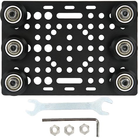 Plaque de portique en aluminium noir anodisé pour imprimante 3D, planche avec poulie noire 0,8 à 3,1 pouces (1/5)