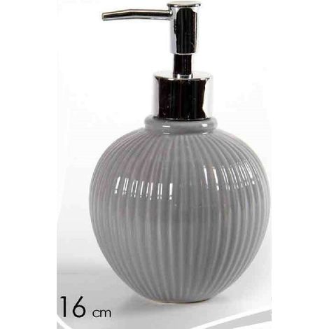Kaela - Porta Sapone Portasapone Dispenser Liquido In Ceramica Tondo 16 Cm Bagno 674105 - (1/2)