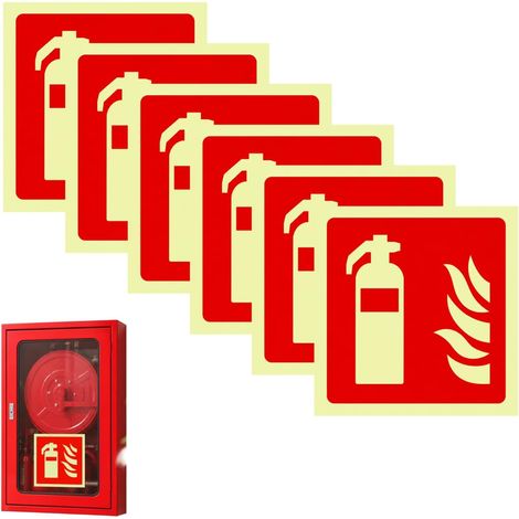 6 Pcs Panneau Extincteur 15 x 15 cm en PVC Lumineux Autocollants – Panneaux Adhésifs « Extincteur » Autocollants Signalétique Photoluminescente de Sécurité pour Bureaux, Commerces, Intérieur/Extérieur (1/5)