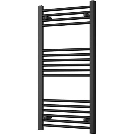 Zennor - Black Heated Towel Rail - H1000mm x W500mm - Straight (1/3)