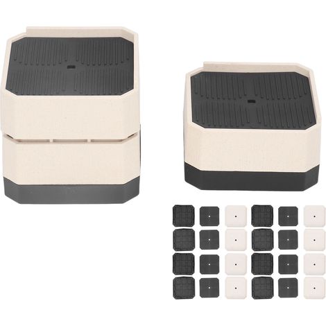 Tapis antichoc en forme de L pour machine à laver, tapis de pied universel, tapis antidérapant et antichoc, tapis de fond pour lit et réfrigérateur. (1/5)