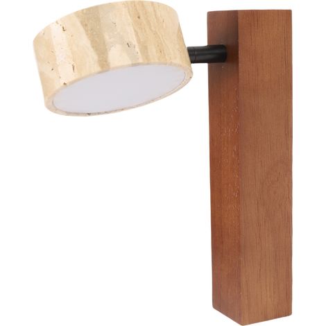 Applique murale LED orientable lumière chaude câblée pour chambre couleur noyer (1/5)