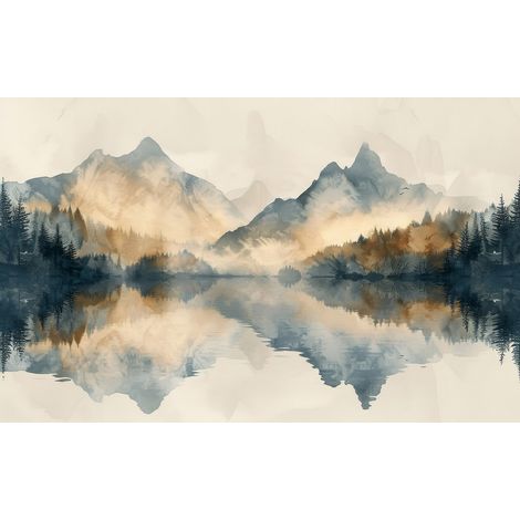 Papier peint panoramique - Paysage Montagnes - 130 cm x 81 cm (1/2)