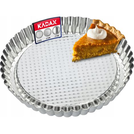 KADAX Tarteform, Tartelette Förmchen aus verzinkten und Antihaftschicht Blech, Quicheform in 3 Größe