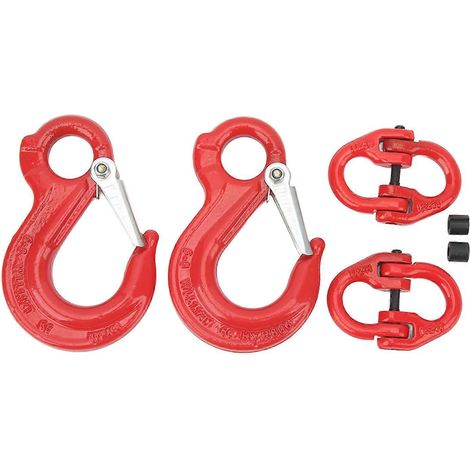 2er-Set Hebebänder mit Haken und Öse, hochbelastbar, 1,12 t Tragkraft, Anhänger-Hebehammer, Kettenverbinder