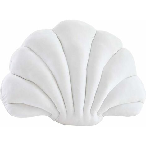 (blanc, 32 et 25cm) Coussin coquillage, coussin déco, coussin coquillage déco, coussin coquillage éventail, coussin canapé coton, coussin déco, peluche, coussin lit animal marin (1/5)