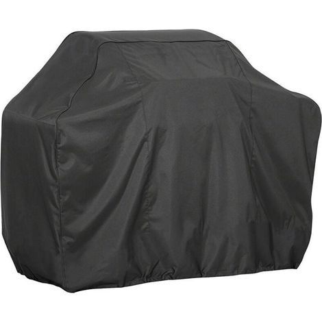 Housse de gril en tissu Oxford 210D, noir enduit d'argent, imperméable, durable, indéchirable et anti-poussière, adaptée au barbecue, au gril à gaz, au gril électrique au charbon de bois, 14561117 cm (1/5)