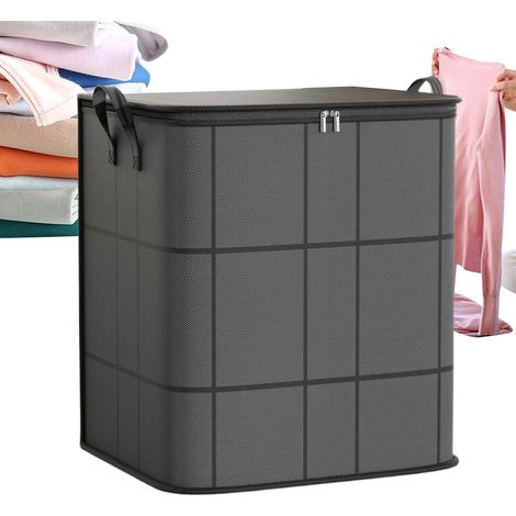 Grand sac de rangement imperméable pour vêtements, organisateur en tissu, boîte de rangement zippée pour literie en tissu non tissé avec poignées, rangement pour couettes et couvertures pour la (1/5)