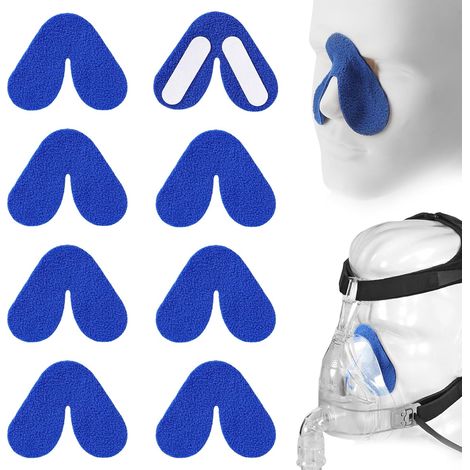 8 Piece Coussinets Nasaux éviter Les Fuites Les Marques Rouges La Pression Sur L'Arête du Nez Peut être Taillé Protège-Nez pour Machine CPAP Coussinets Nasaux avec 8 Paires de Bandes Nasales (1/5)