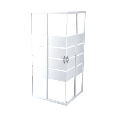 Ondee – Porte de douche accès d'angle 90x190cm – Verre trempé 5mm – Traitement anticalcaire – Profilé aluminium ajustable