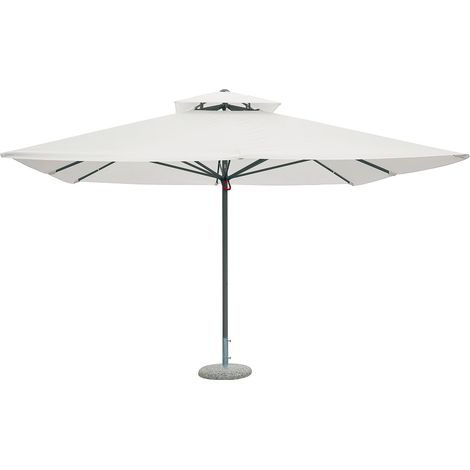 Ombrellone da Giardino 4x4m Palo Ø60 mm in Poliestere Grigio e Ecrù