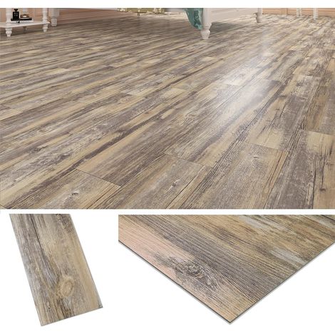Dalle PVC Adhesive Sol Imitation Vieux Bois 90x15 Lino Sol Adhesif pour Cuisine Chambre Carrelage Adhesif Sols Salle de Bain Parquet Adhésif Sols PVC Bois Salle de Bain, 18 Pièces (1/5)